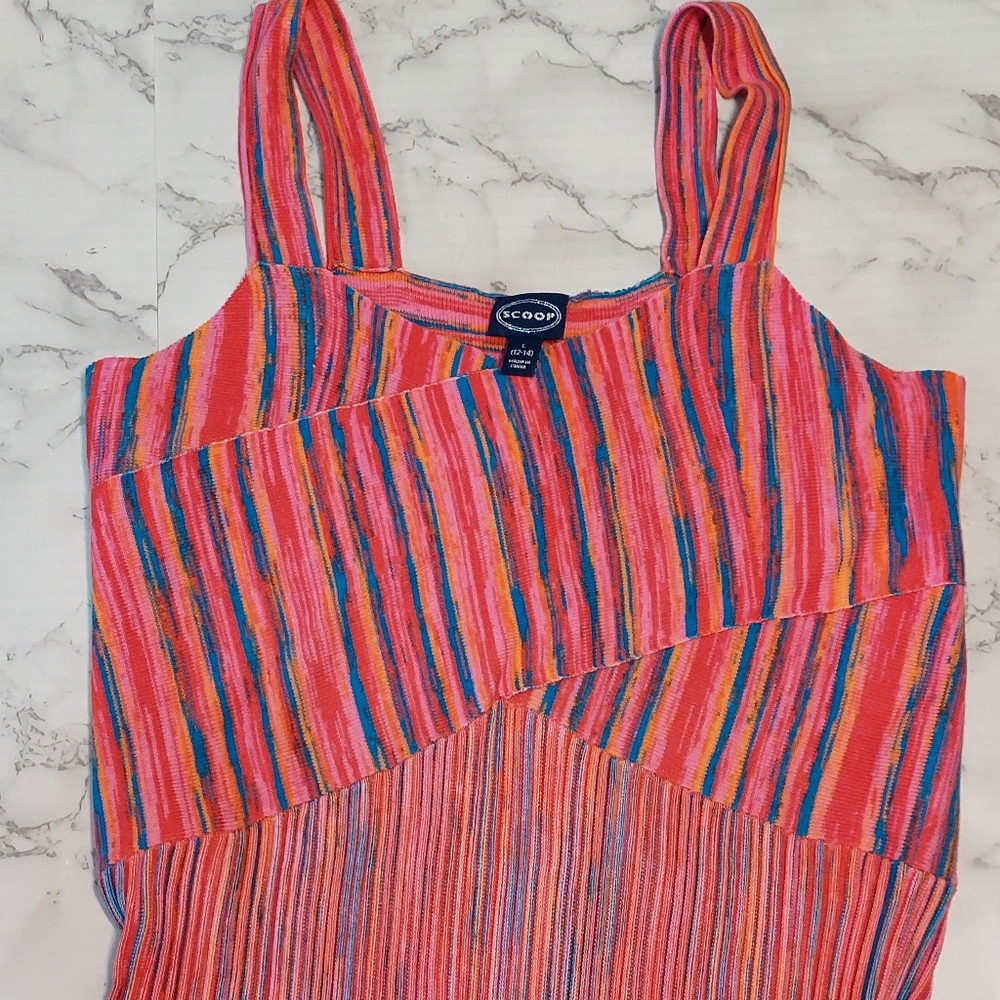 Colorful Space-dye Knit Jumper Dress, Size M - Picture 6 of 9